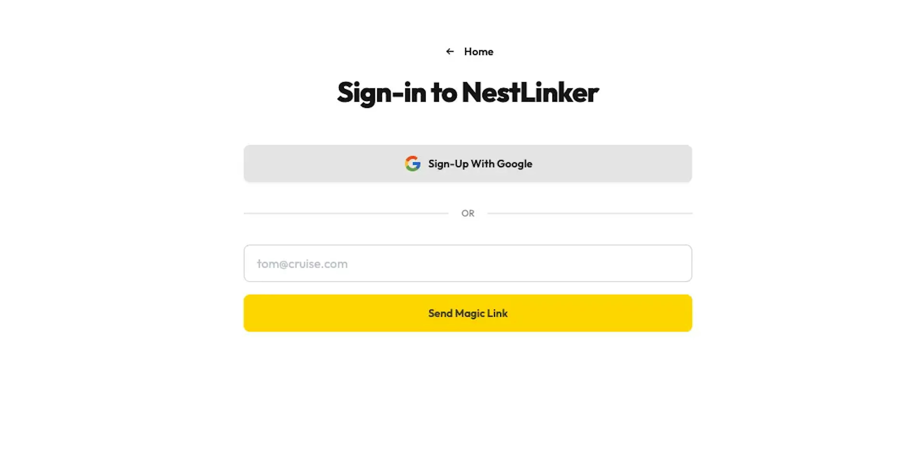 Sign in to NestLinker